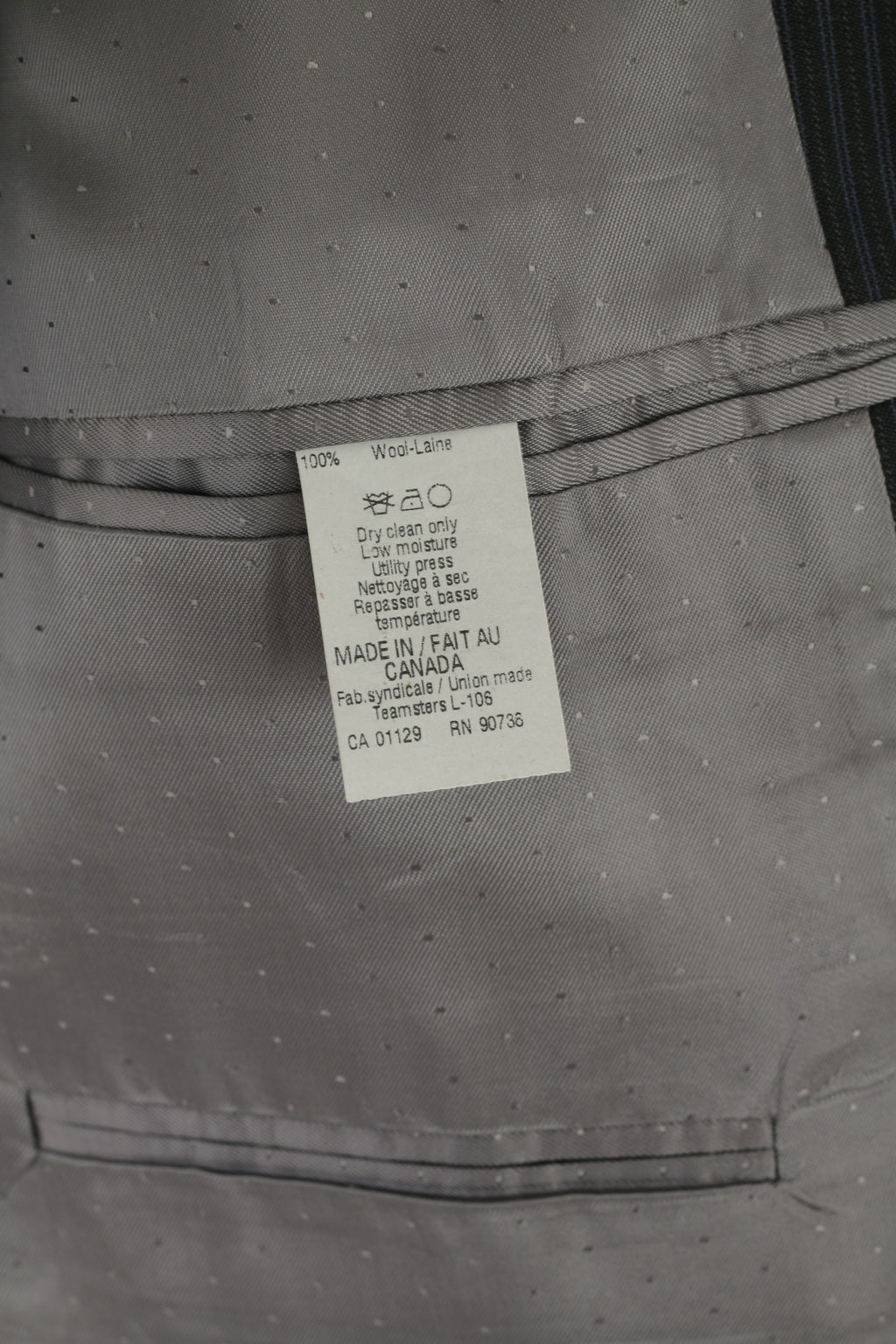 Calvin Klein Men 44 R Jacket Navy Striped Single Breasted 100% Wool Blazer