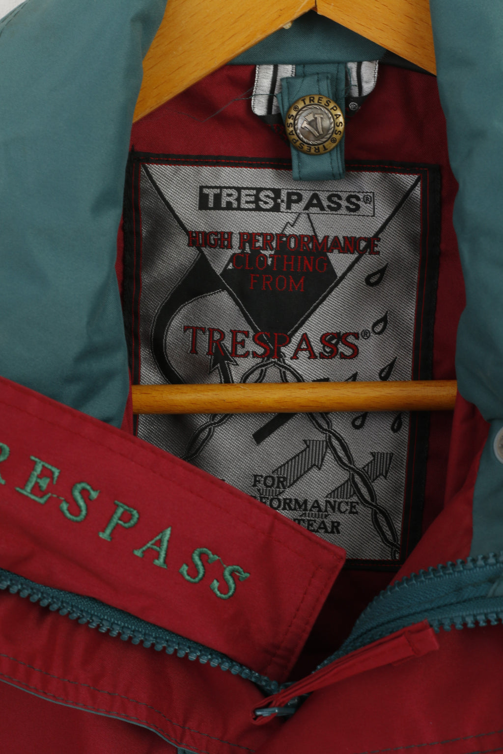 Trespass Men S Jacket Parka verte à capuche cachée haut d'extérieur haute performance