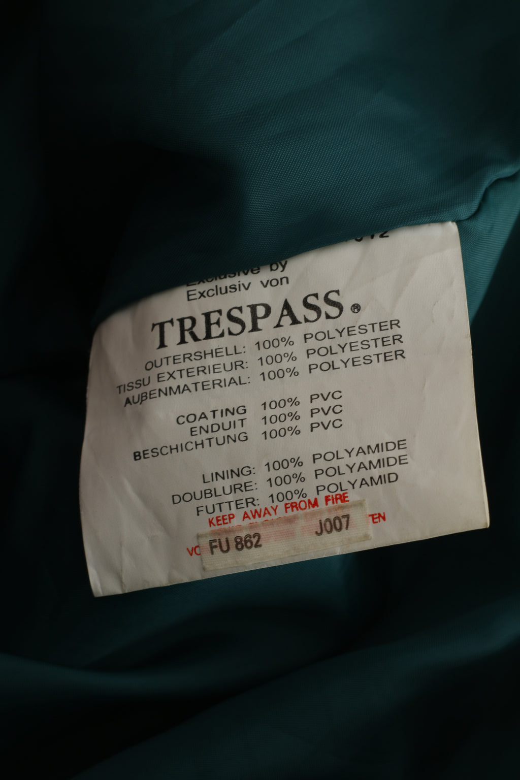 Trespass Men S Jacket Parka verte à capuche cachée haut d'extérieur haute performance