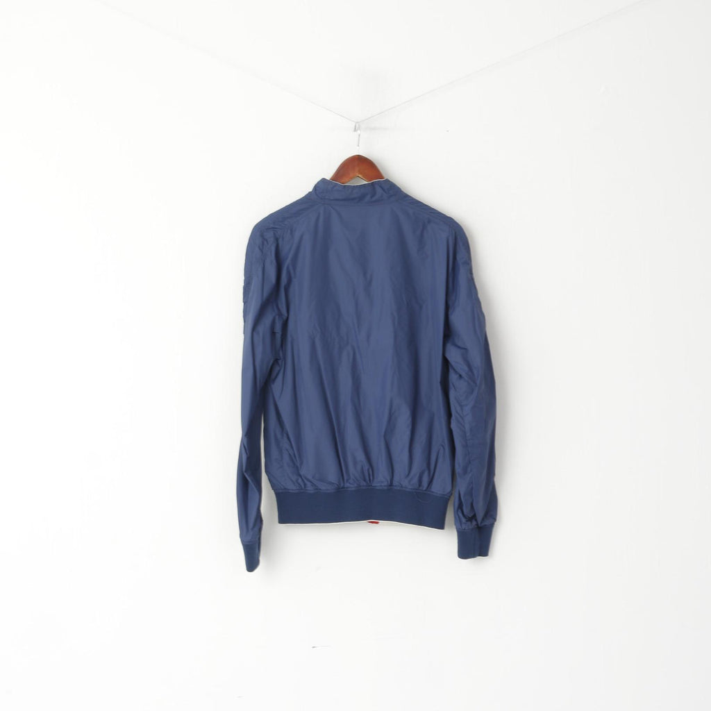 Diesel Men M (S) Jacket Navy Red Double-Sided Light Nylon Waterproof Zip Up Top