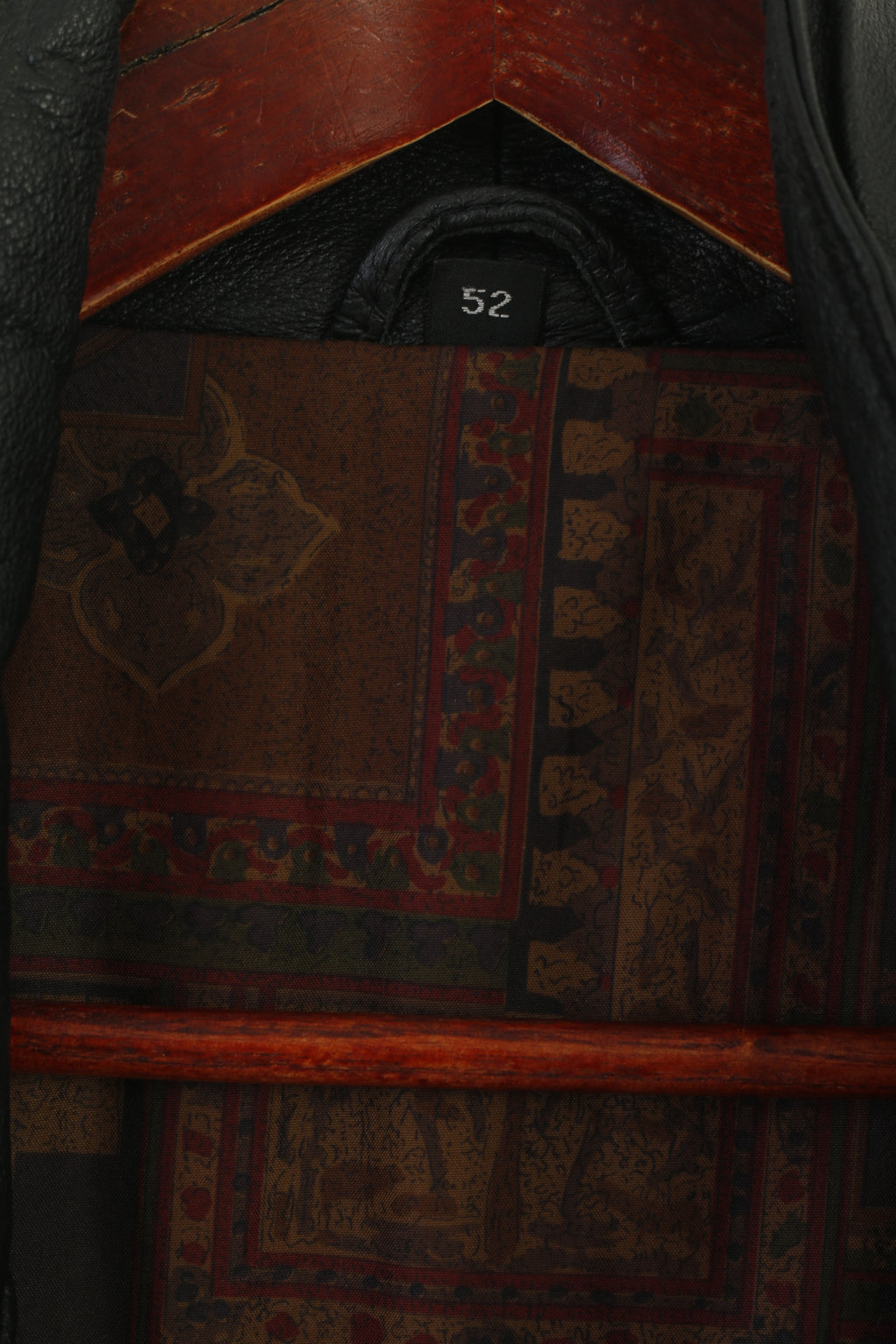 C&amp;A Hommes 52 L Blouson Bomber En Cuir Noir Vintage Zippé Classique Biker Épaulettes Haut