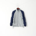 Adidas Femmes 12 M Veste Gris Vintage Nylon Full Zipper Activewear Track Top