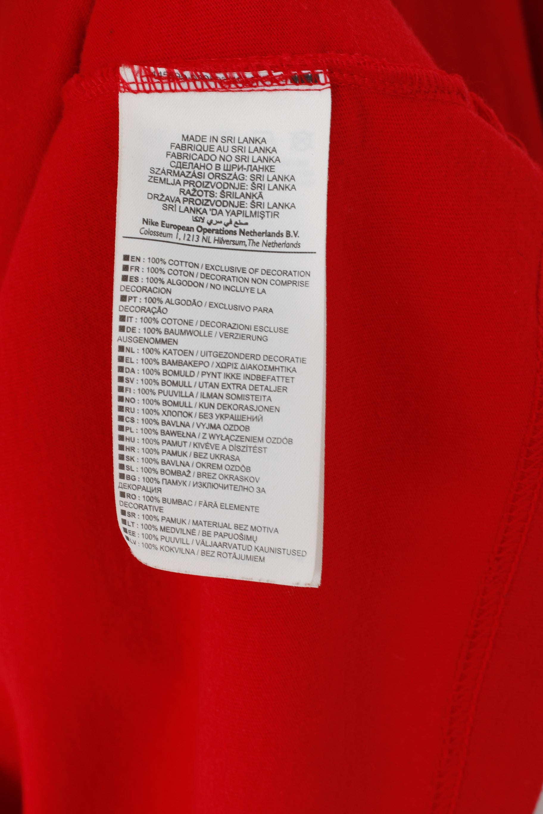 Nike Men L T-Shirt Rouge Coton Just Do It Manchester United Graphic Top