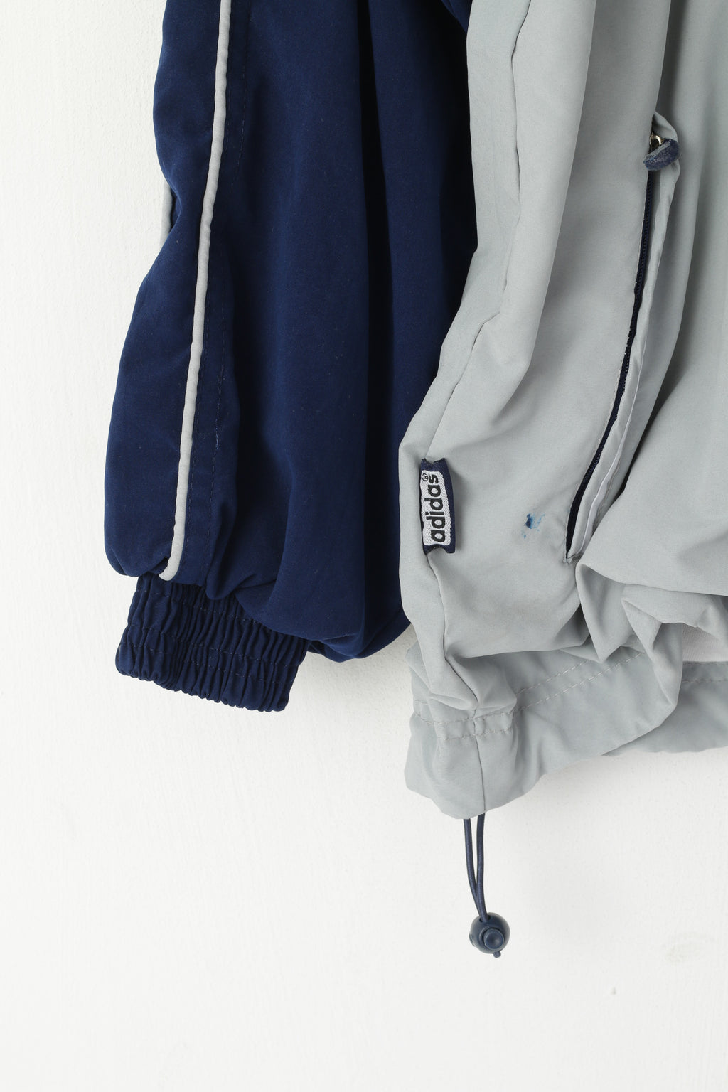 Adidas Femmes 12 M Veste Gris Vintage Nylon Full Zipper Activewear Track Top