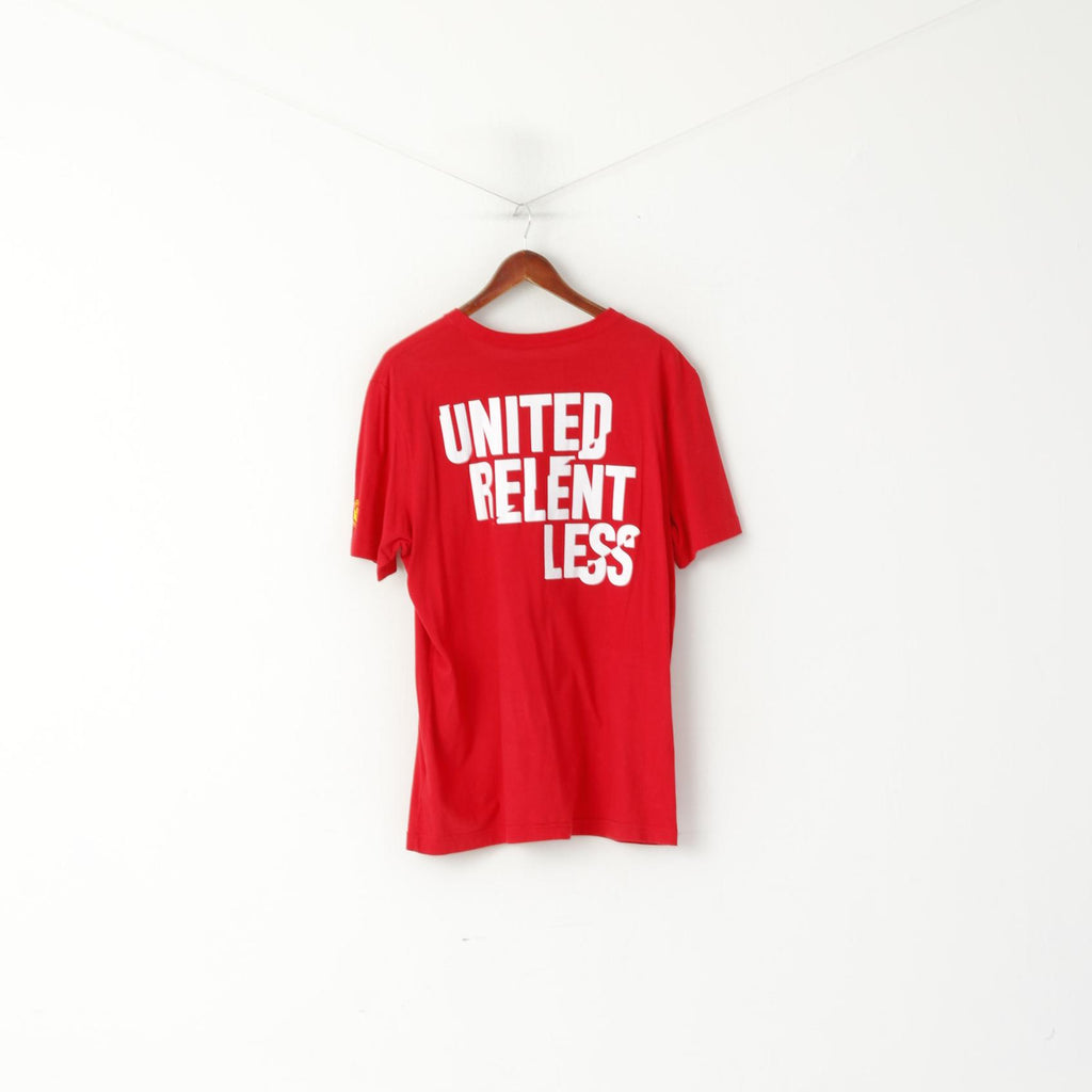 Nike Men L T-Shirt Rouge Coton Just Do It Manchester United Graphic Top