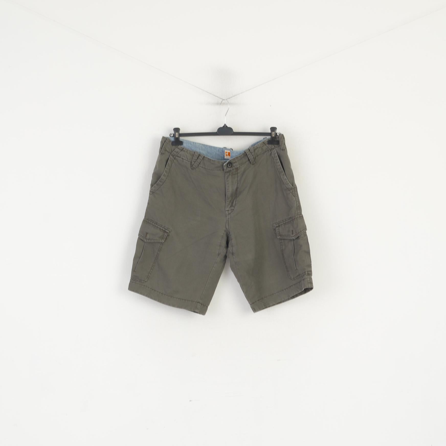 Hugo Boss Orange Hommes 38 54 Short Marron Coton Poches Bermuda D'été