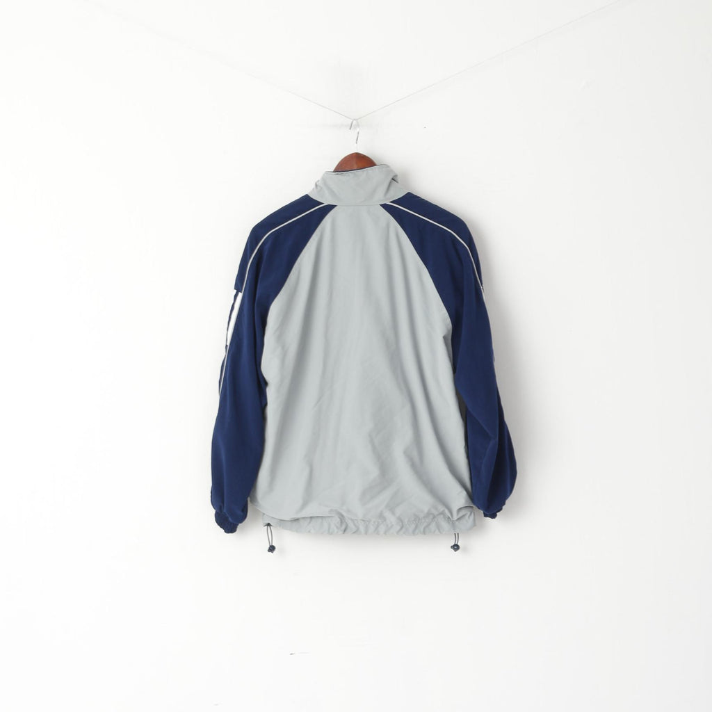 Adidas Femmes 12 M Veste Gris Vintage Nylon Full Zipper Activewear Track Top