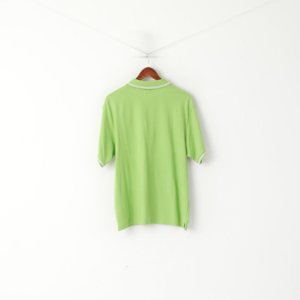 Champion Hommes XL Polo Vert Coton Easy Fit Manches Courtes Haut Classique