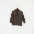 Front Line Femmes 38 12 M Veste En Cuir Marron Vintage Épaulettes Haut Rétro