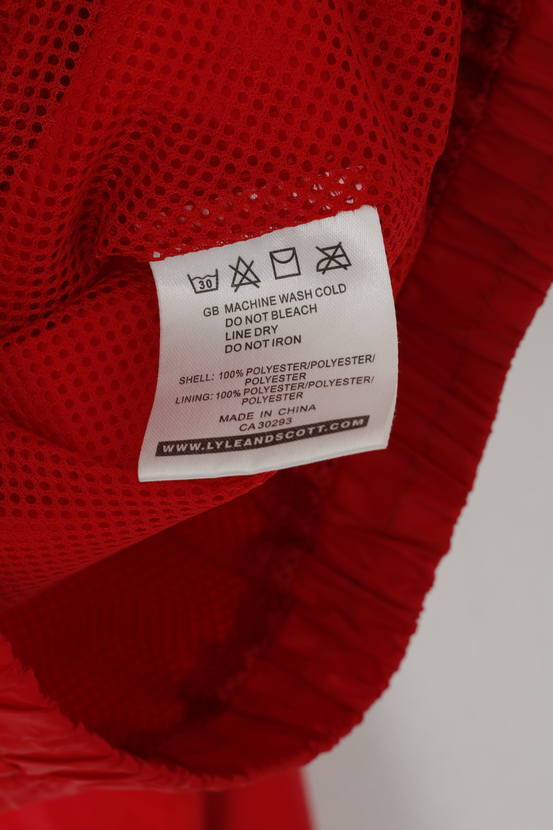 Lyle &amp; Scott Vintage Femme M Veste Rouge Fermeture Éclair Complète Capuche Cachée Haut Léger