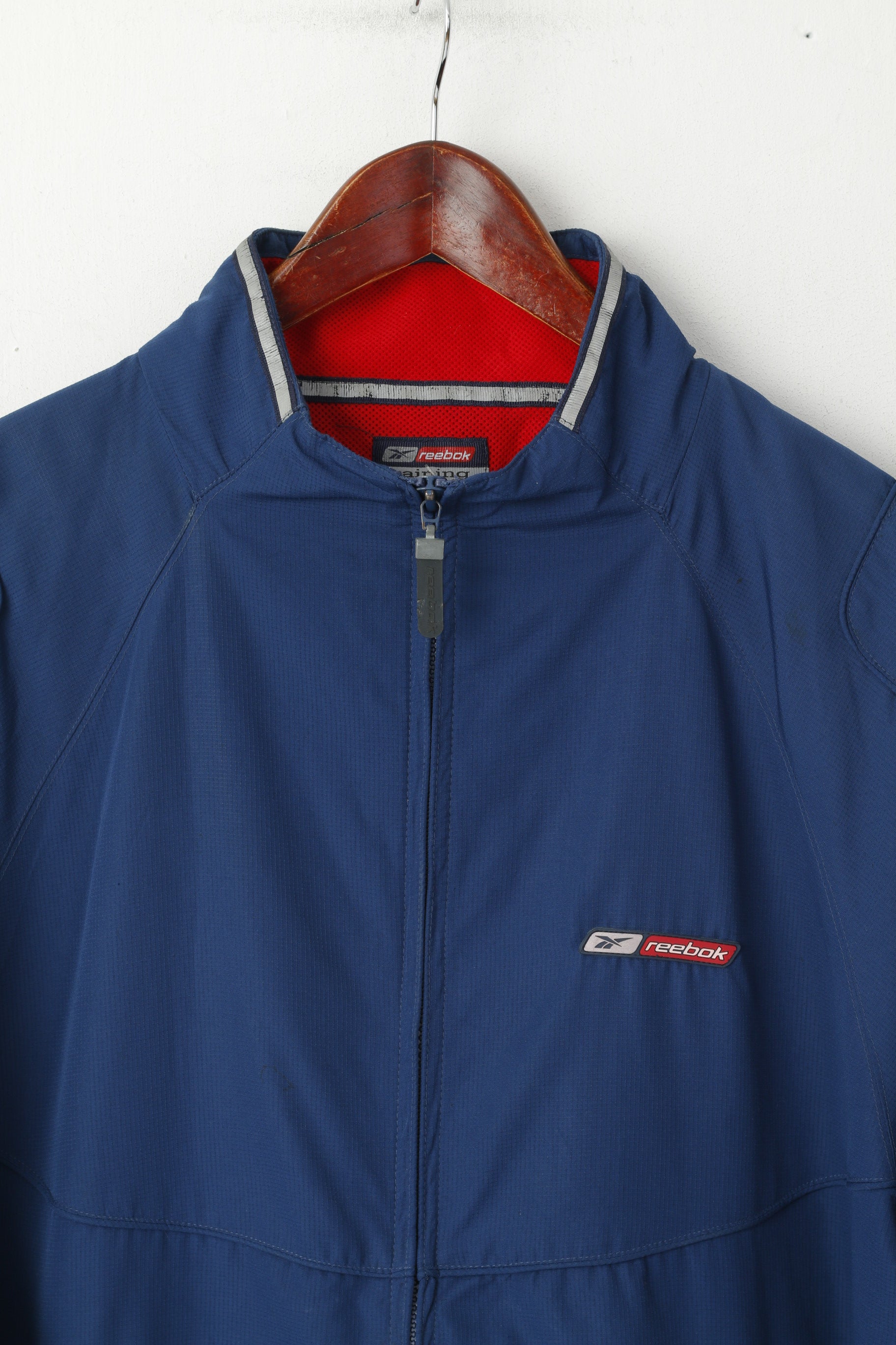 Reebok Traning Men XL Jacket Navy Vintage Full Zipper Activewear Sport Top