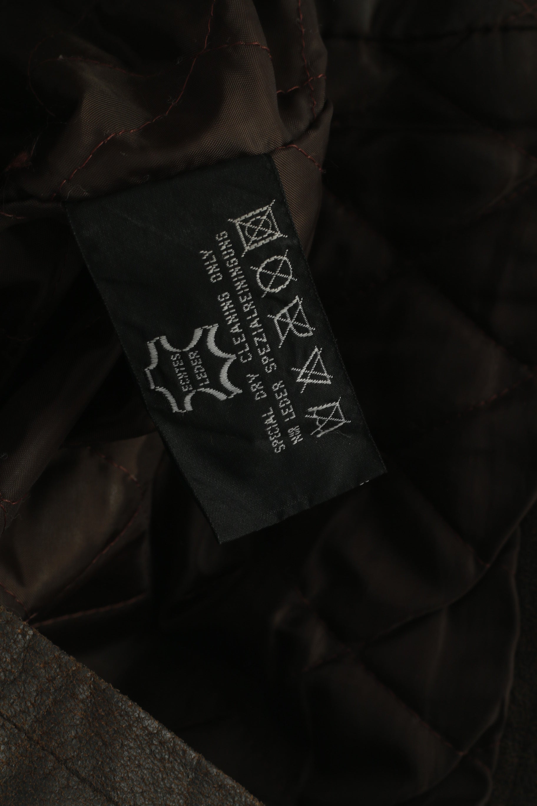 Front Line Women 38 12 M Leather Jacket Brown Vintage Shoulder Pads Retro Top