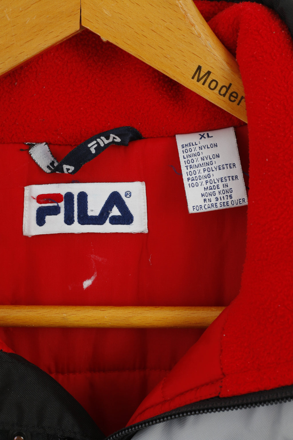 Fila Veste de ski d'hiver imperméable en nylon noir avec fermeture éclair complète pour garçon XL 14-16 ans