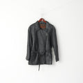 C&amp;A Giacca da donna 40 L in pelle nera con maniche raglan Ramones Biker con cintura