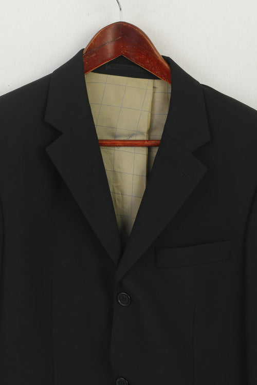 Ben Sherman Hommes 36 S Blazer Noir Simple Boutonnage Épaulettes Veste Classique