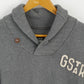 G-Star Raw Mens XL (L) Jumper Grey Cotton Sterling Shawl Coll Knit Sweater