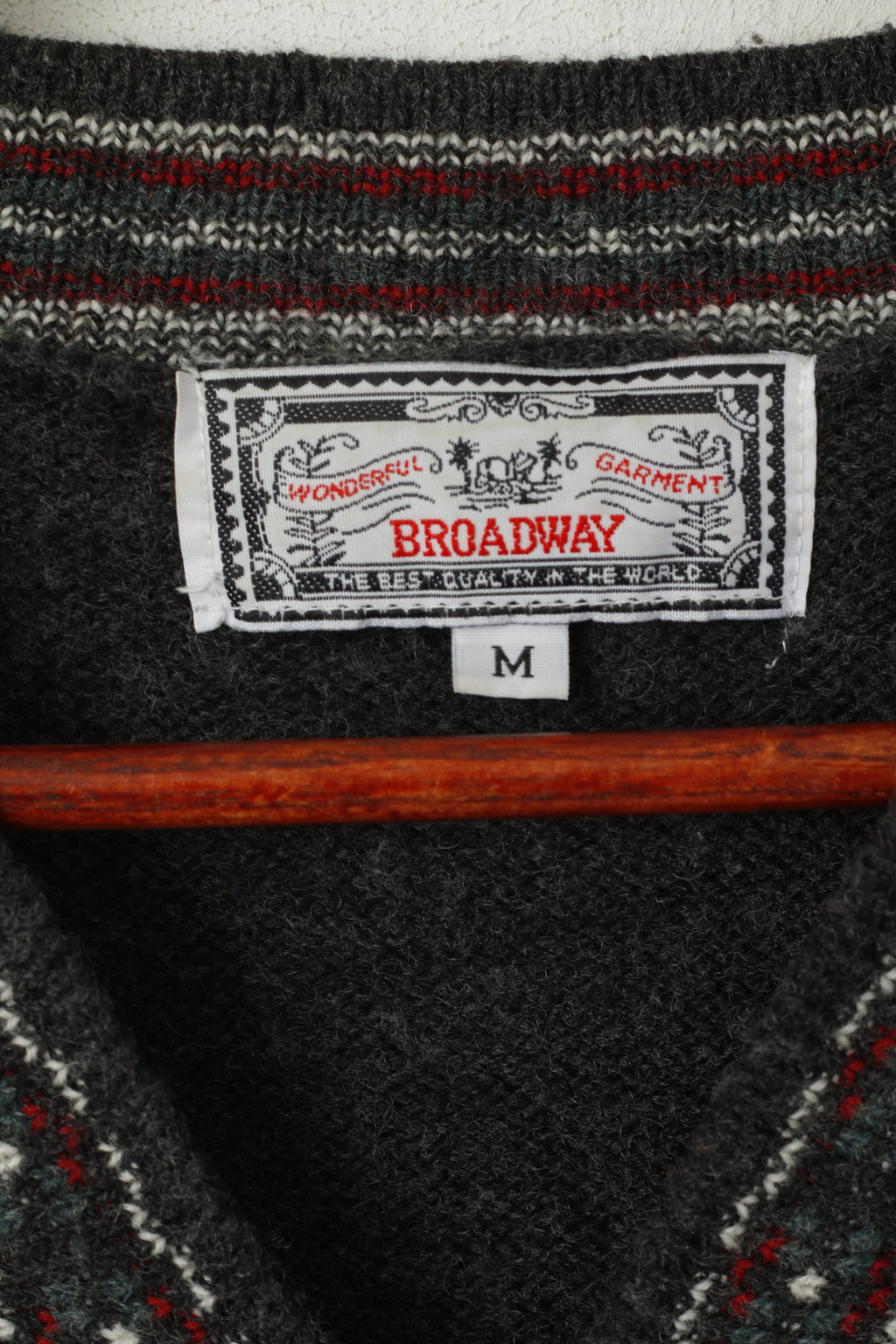 Broadway Men M Jumper Gris Laine Nordic Design Tyrol vintage Pull