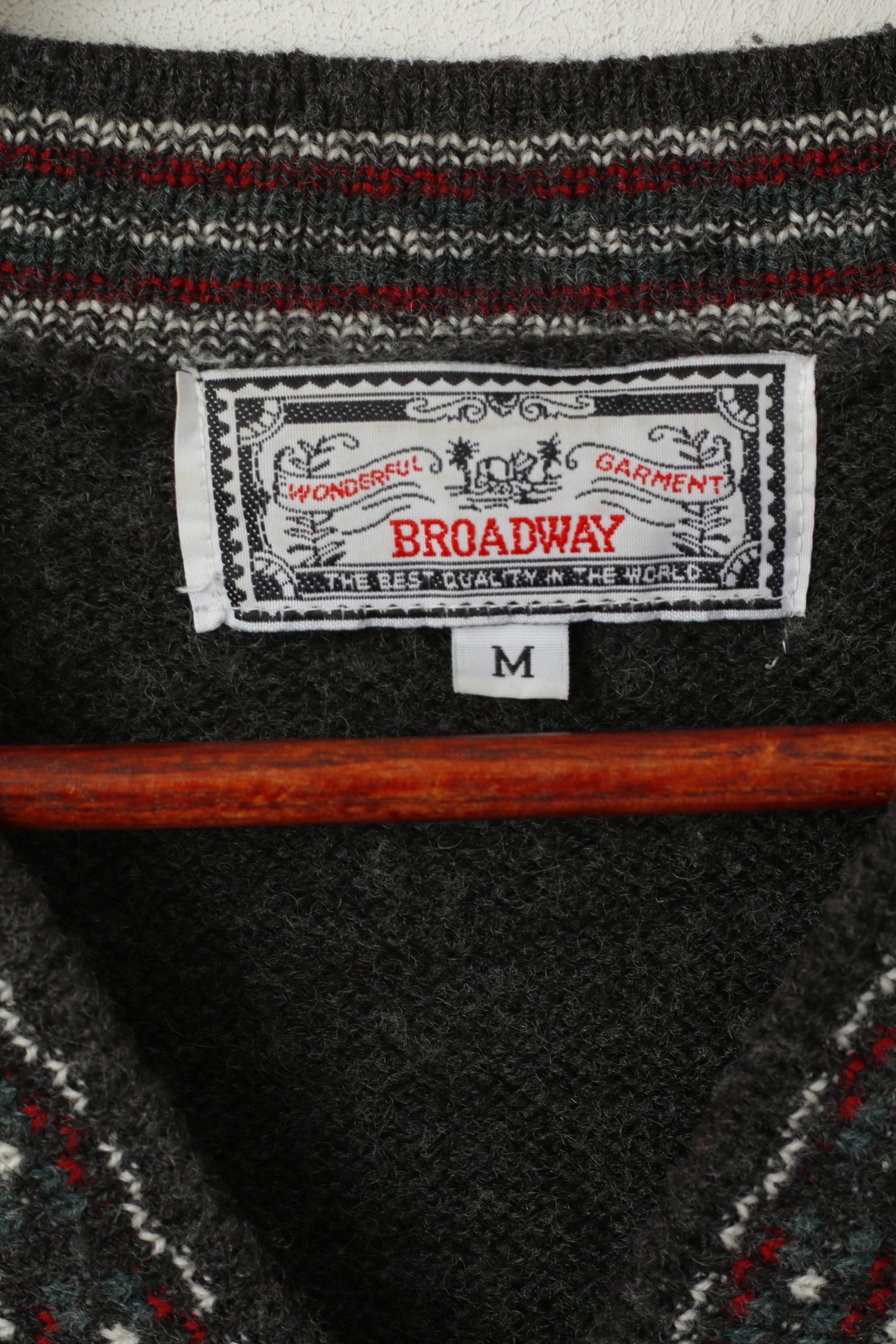 Broadway Men M Jumper Gris Laine Nordic Design Tyrol vintage Pull