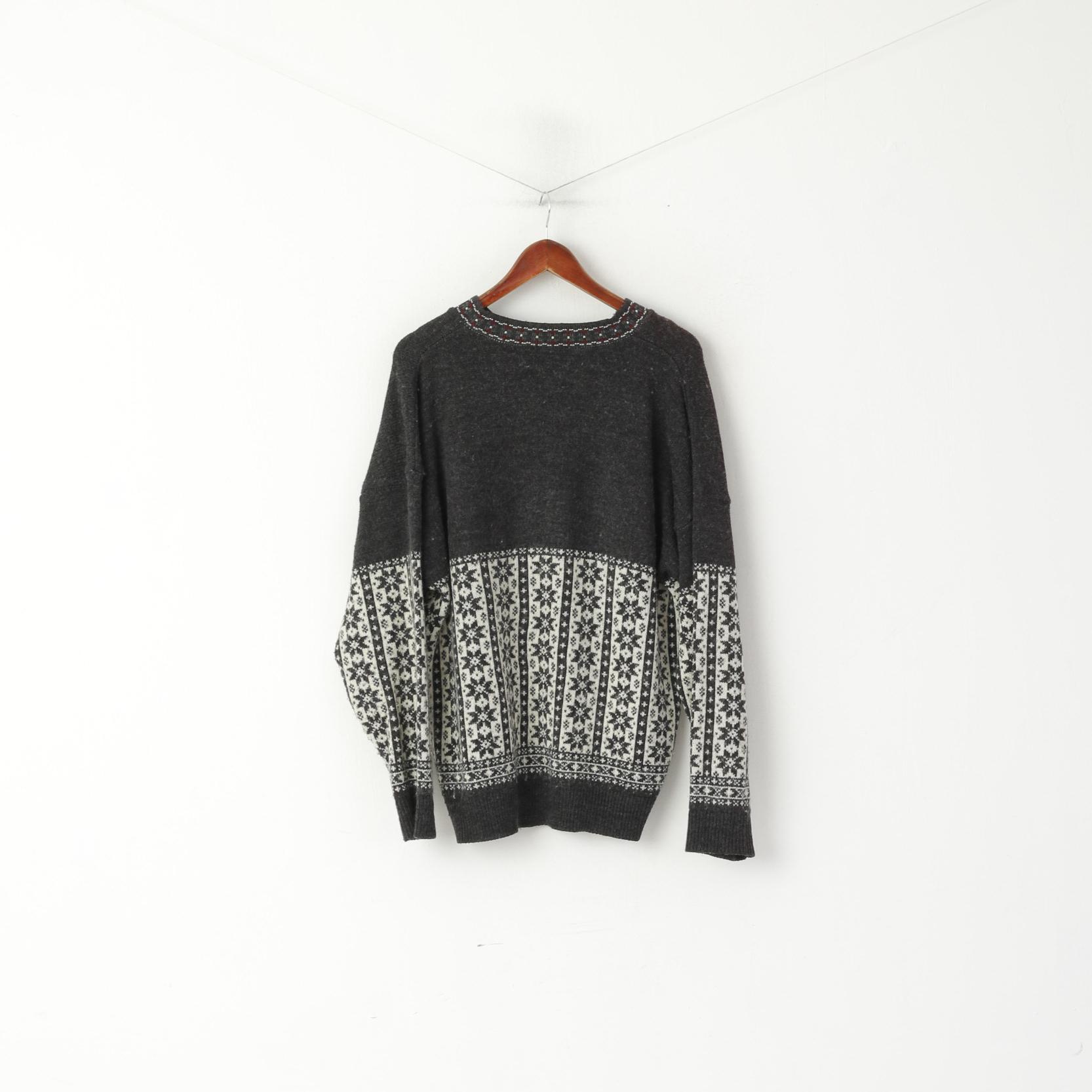 Broadway Men M Jumper Gris Laine Nordic Design Tyrol vintage Pull