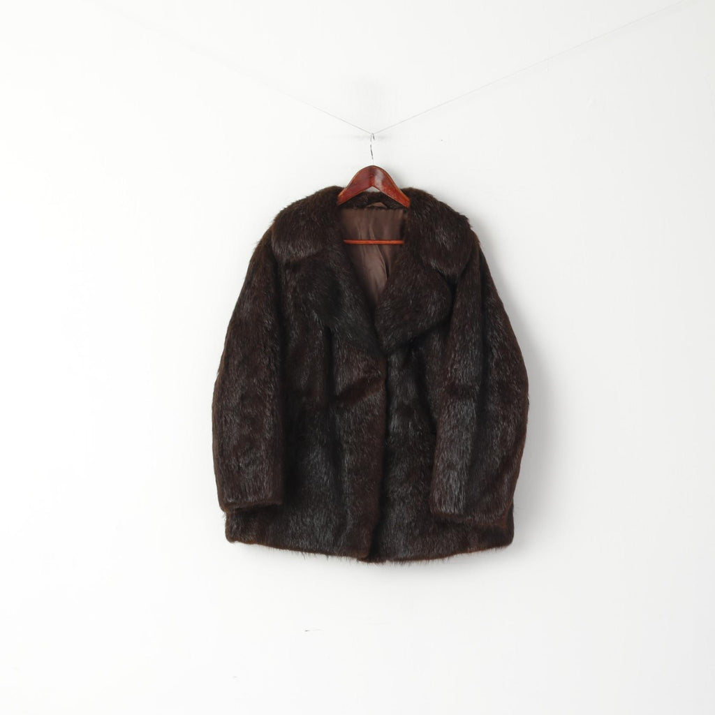 Giacca da donna L autentica pelliccia Nutria marrone Boho vintage foderata