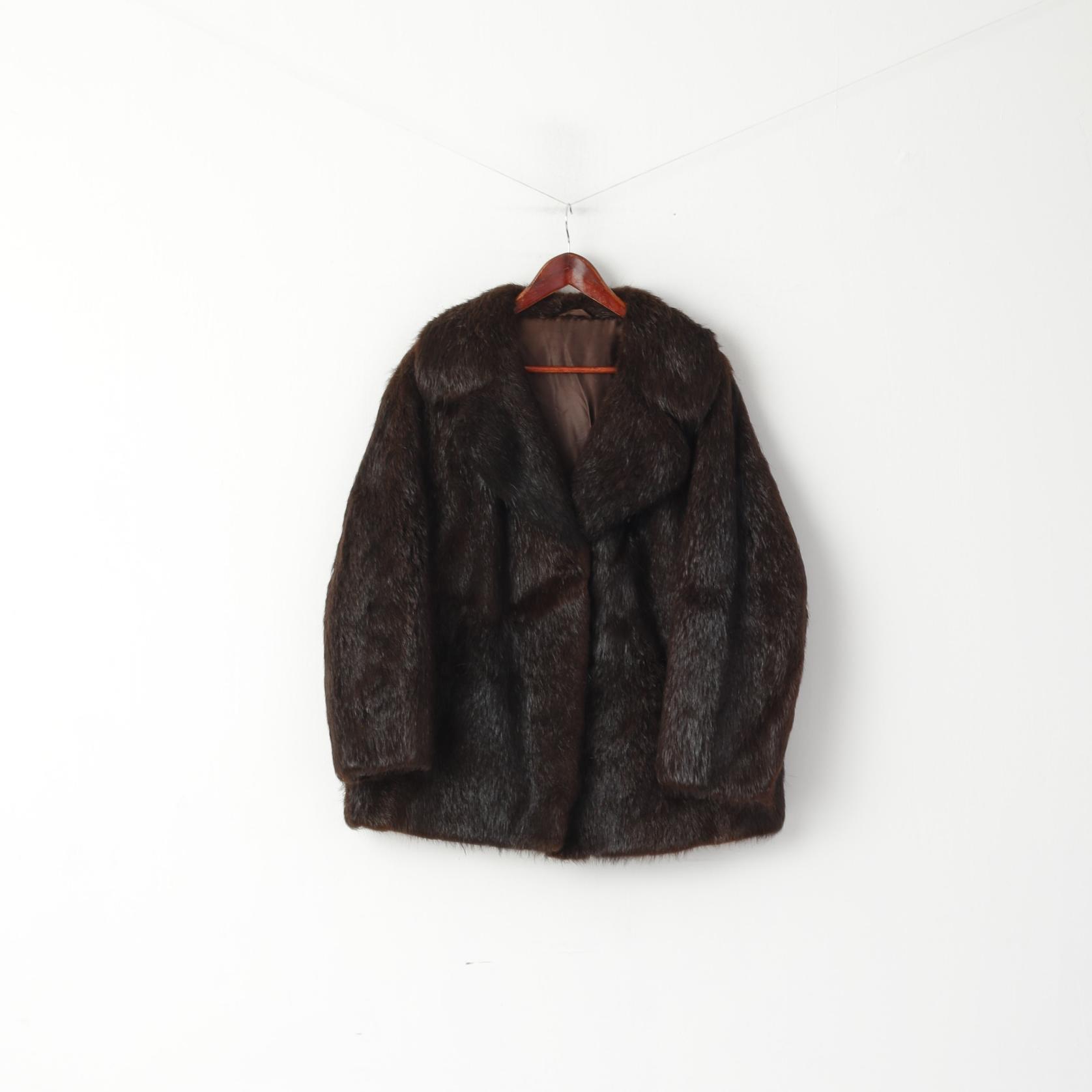 Giacca da donna L autentica pelliccia Nutria marrone Boho vintage foderata