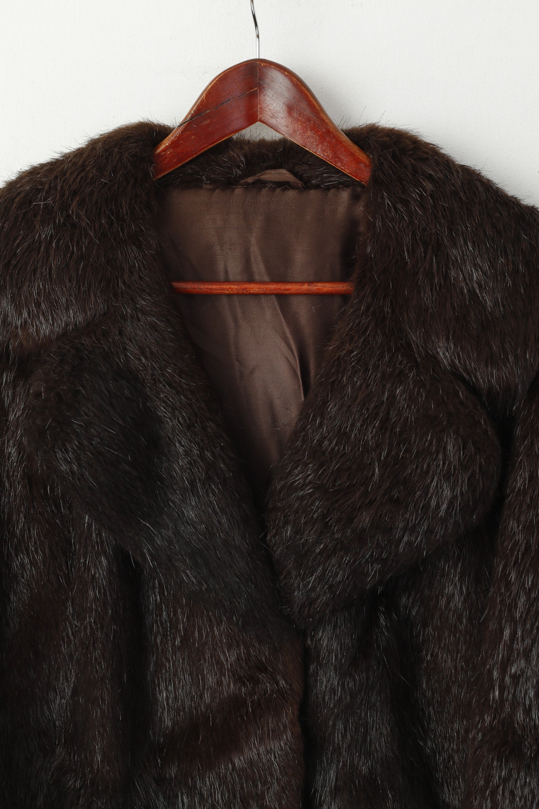 Giacca da donna L autentica pelliccia Nutria marrone Boho vintage foderata