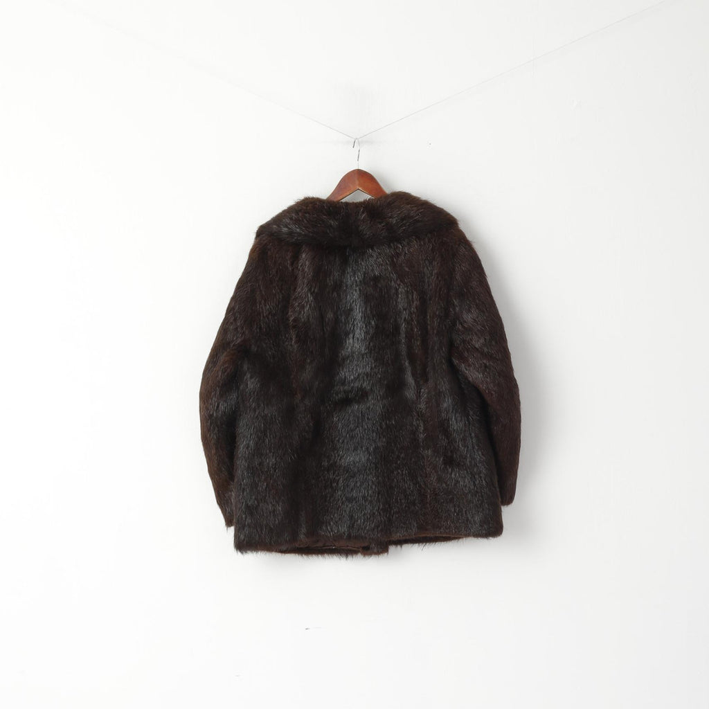 Giacca da donna L autentica pelliccia Nutria marrone Boho vintage foderata