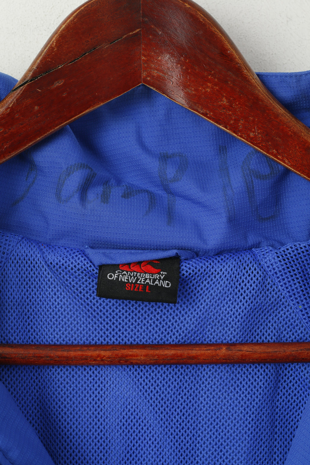 Canterbury Of New Zealand Hommes L Veste Pull Bleu À Capuche En Nylon Col Zip Haut De Sport