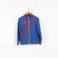 Nike Youth 13-15 Age 158/170 Sweatshirt Blue Cotton Sport Zip Up Top