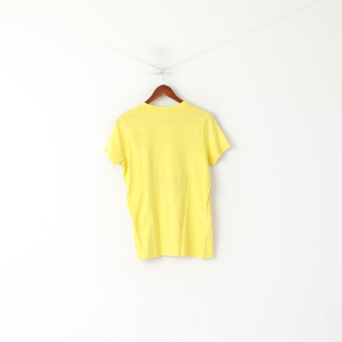 Maglietta Hollister da uomo in cotone giallo, girocollo, Fighting Fins #4, top estivo
