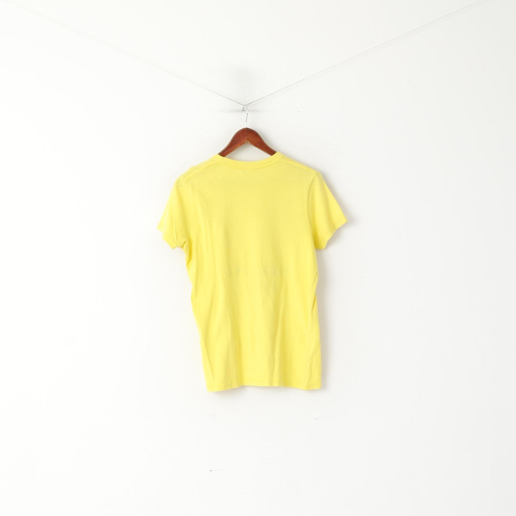 Hollister Men S Shirt Yellow Cotton Crew Neck Fighting Fins #4 Summer Top