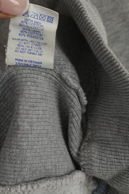 Champion Men M Sweatshirt Grey Cotton Vintage Kangaroo Pocket Hoodie Top