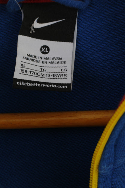 Felpa Nike Youth 13-15 età 158/170 Felpa sportiva in cotone blu con zip