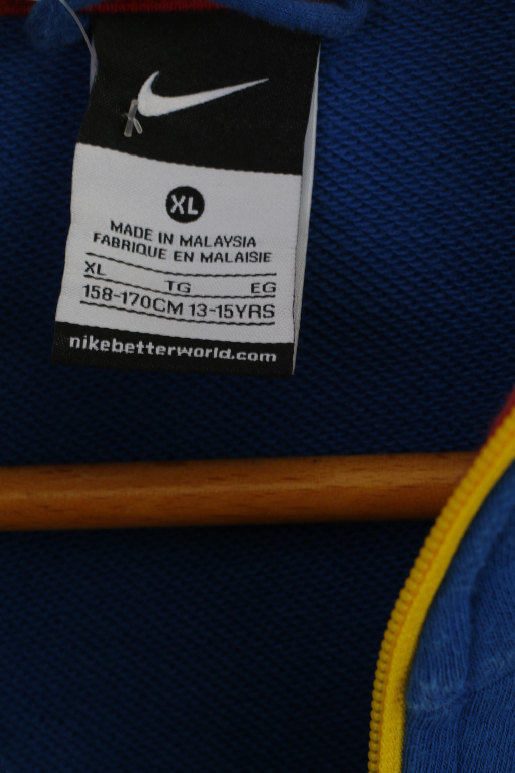 Nike - Sweat-shirt de sport zippé en coton bleu pour jeunes 13-15 ans 158/170