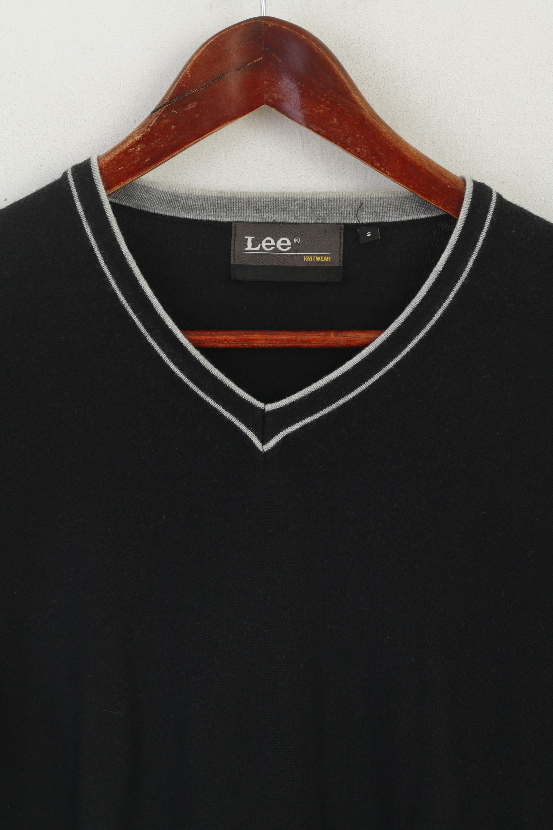 Lee Women S Jumper Black Knitwear Wool Blend V Neck Soft Thin Sweater