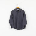 Calvin Klein Uomo 33 M Camicia casual Top a maniche lunghe in morbido cotone grigio scuro