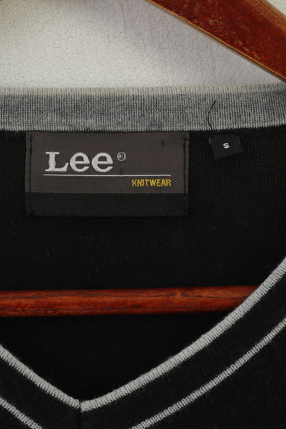 Lee Women S Jumper Black Knitwear Wool Blend V Neck Soft Thin Sweater