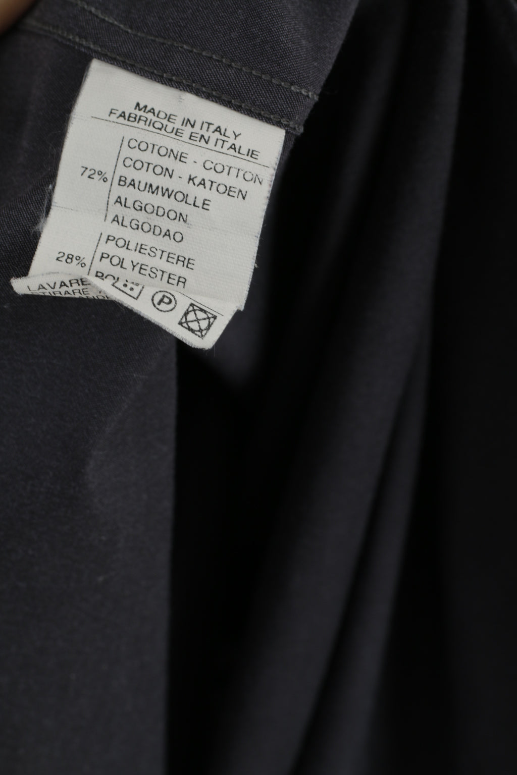 Calvin Klein Uomo 33 M Camicia casual Top a maniche lunghe in morbido cotone grigio scuro