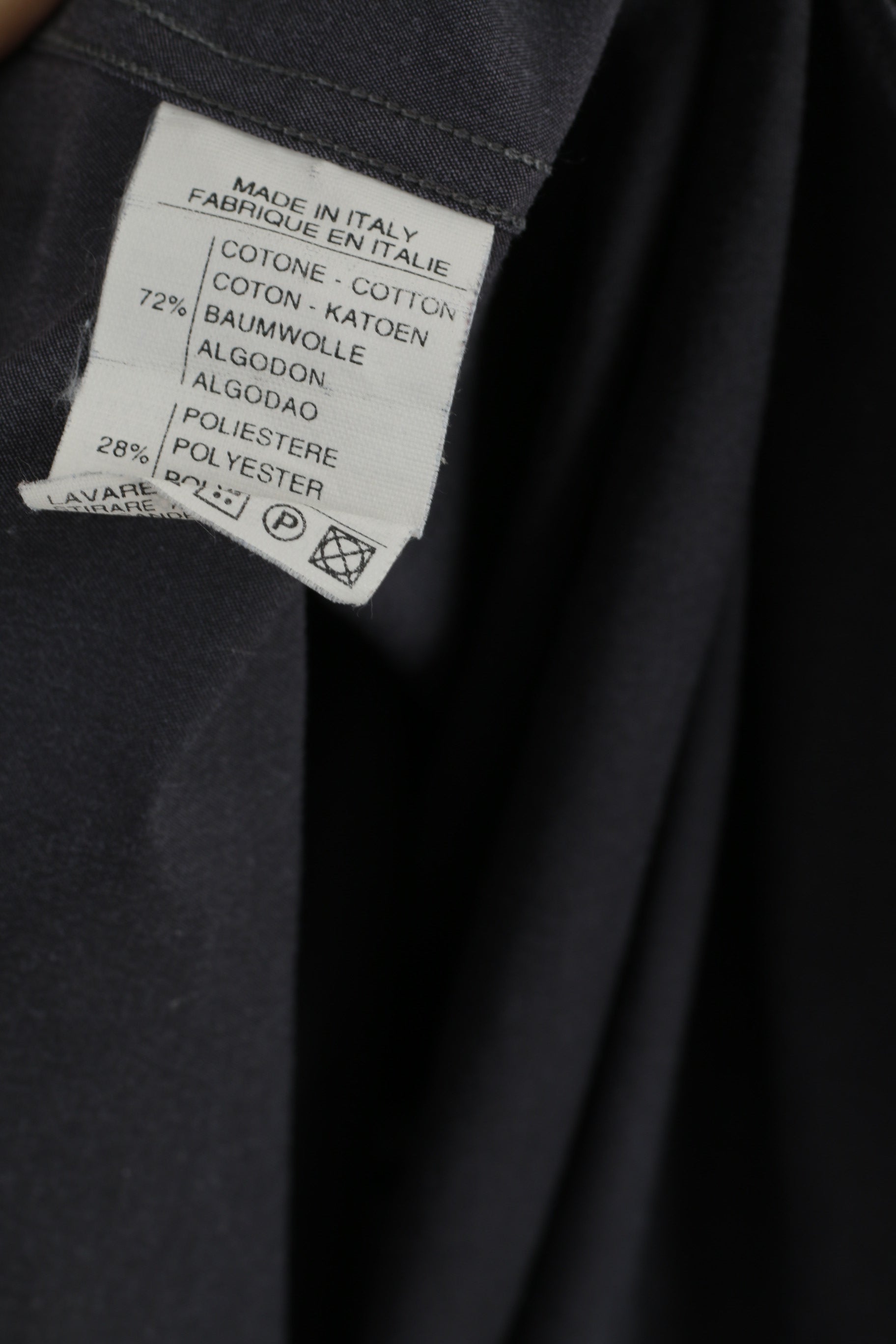 Calvin Klein Uomo 33 M Camicia casual Top a maniche lunghe in morbido cotone grigio scuro