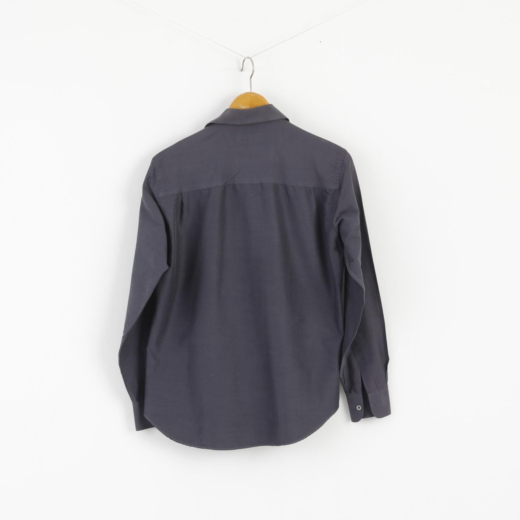 Calvin Klein Uomo 33 M Camicia casual Top a maniche lunghe in morbido cotone grigio scuro