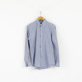 Gant Uomo M Camicia casual Top a maniche lunghe con vestibilità regolare in popeline Gramercy a quadri blu