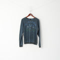 Diesel Men M (S) Sweatshirt Navy Graphic Nouseva Kaamos Slim Crew Neck Cotton Top