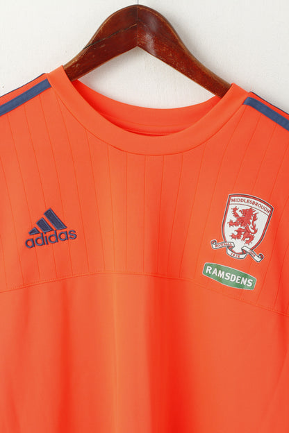 Adidas Hommes L Chemise Néon Orange Angleterre Middlesbrough Football Club Jersey Top