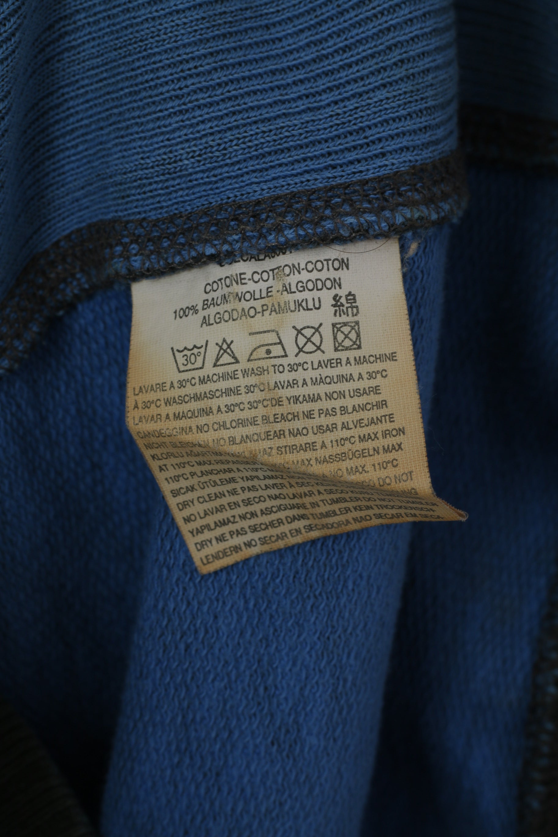 Diesel Uomo M (S) Felpa Navy Graphic Nouseva Kaamos Slim Girocollo in cotone Top