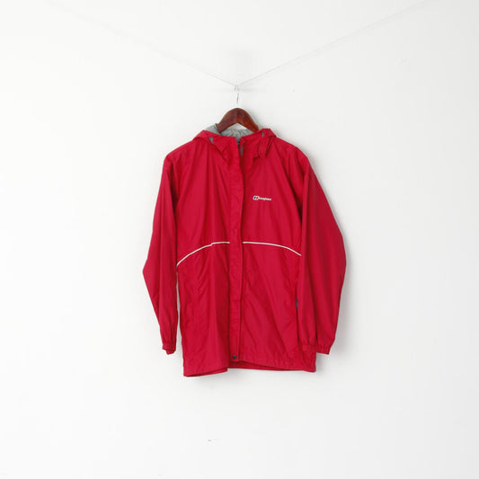Berghaus Girls 13 Age 158-161 Jacket Red Hood Nylon Waterproof Outdoor Top
