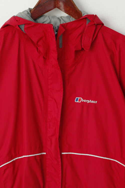 Berghaus Veste d'extérieur imperméable en nylon à capuche rouge pour fille de 13 ans 158-161