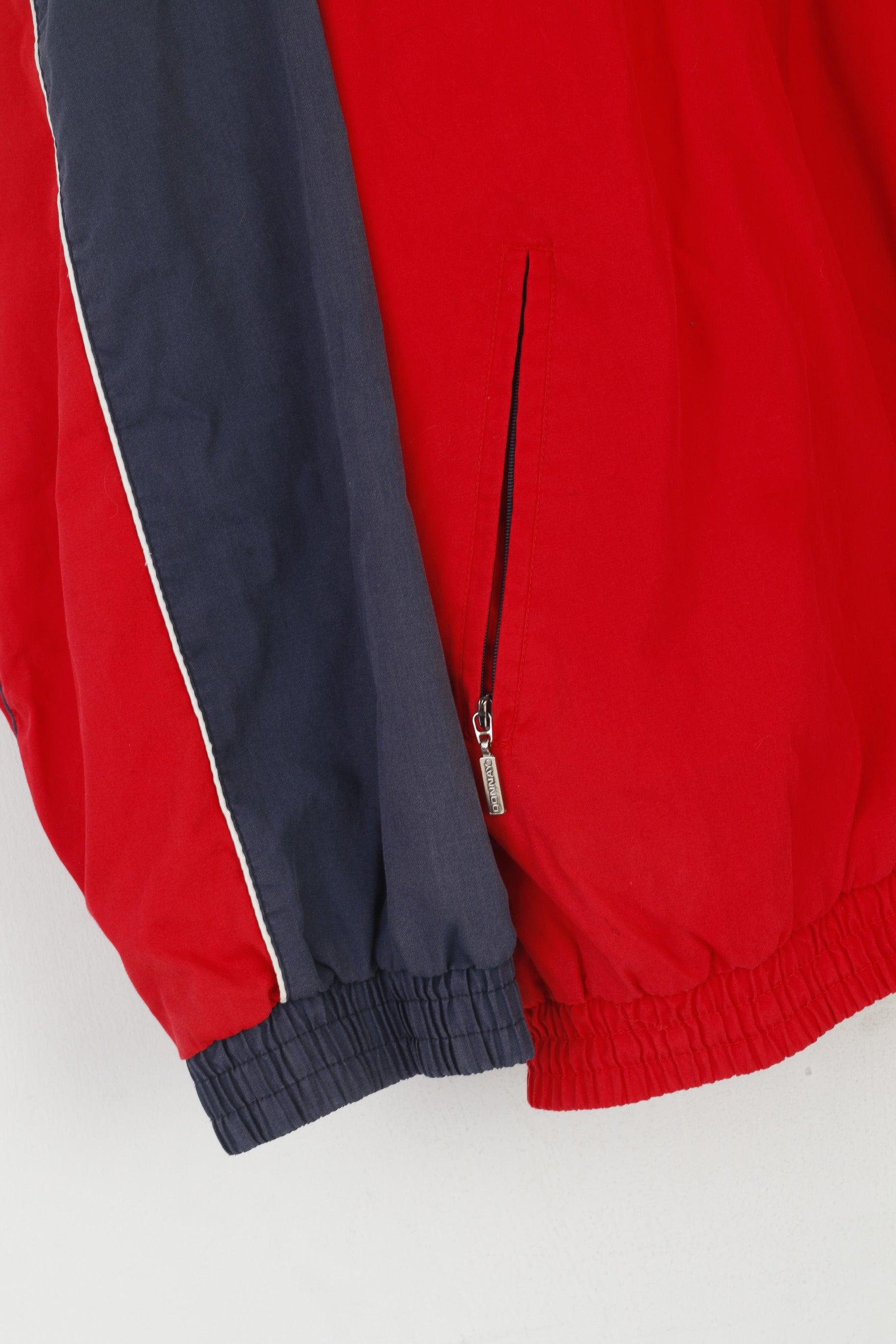 Donnay International Men XL Jacket Navy Vintage Bomber Nylon Tennis Full Zip Top