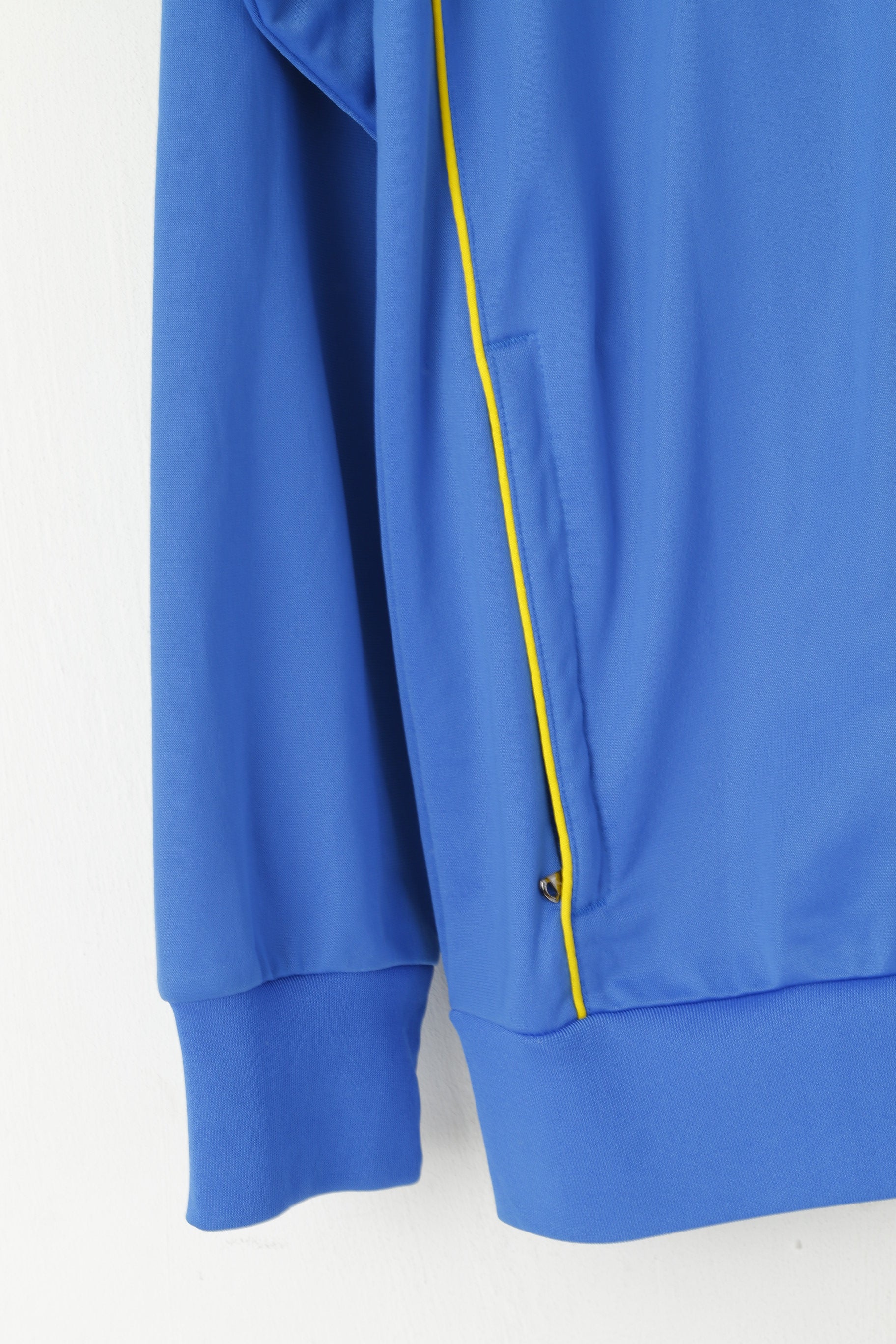 Joma Men L Sweatshirt Blue Shiny England Full Zipper Activewear Sport Track Top