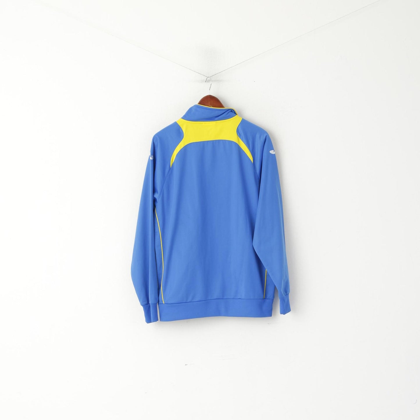 Joma Men L Sweatshirt Blue Shiny England Full Zipper Activewear Sport Track Top