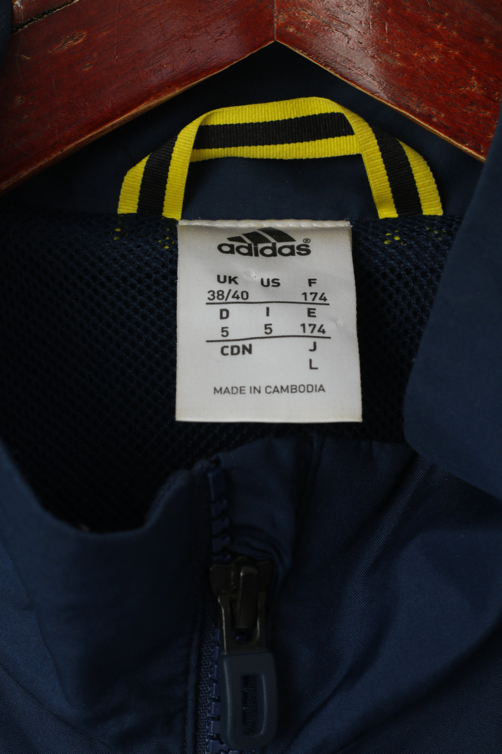 Adidas Men 38/40 M Jacket Navy Training Activewear Bomber Zip Up Top